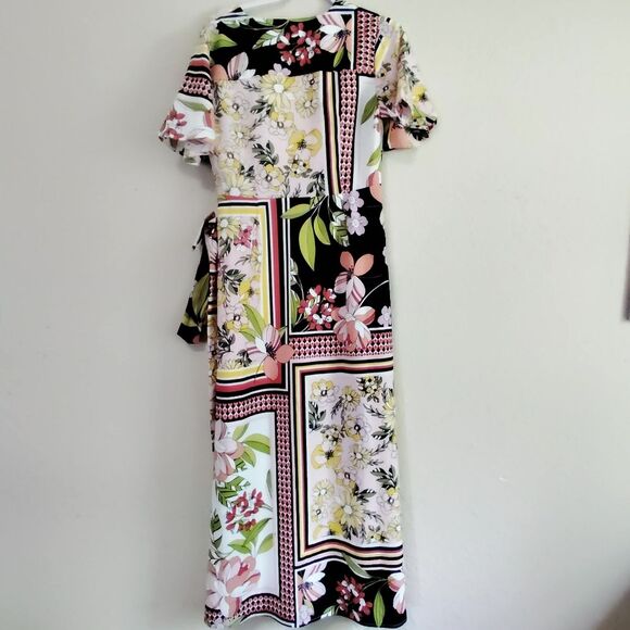 Who What Wear Wrap Maxi Dress Patchwork Floral Boho Cottagecore Medium - Picture 9 of 11